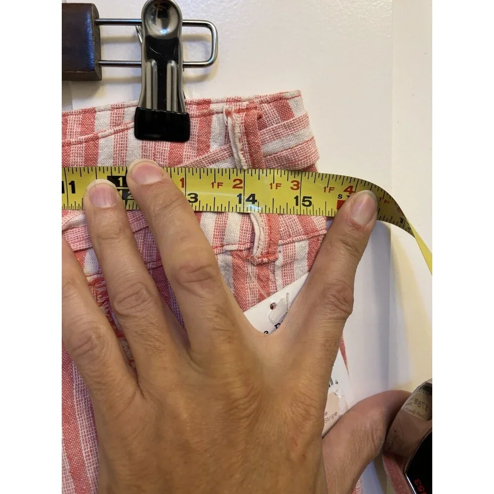 Free People Moon Bay Parachute Shorts Pink New 4 linen blend striped belted - Picture 7 of 9